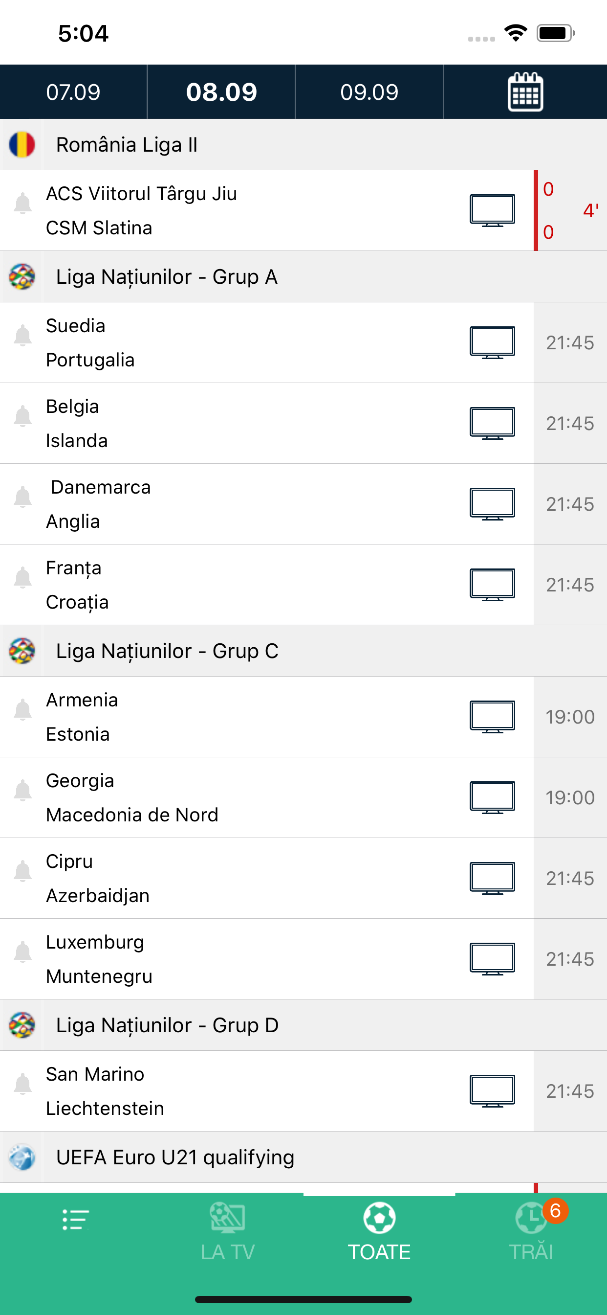 Fotbal la TV