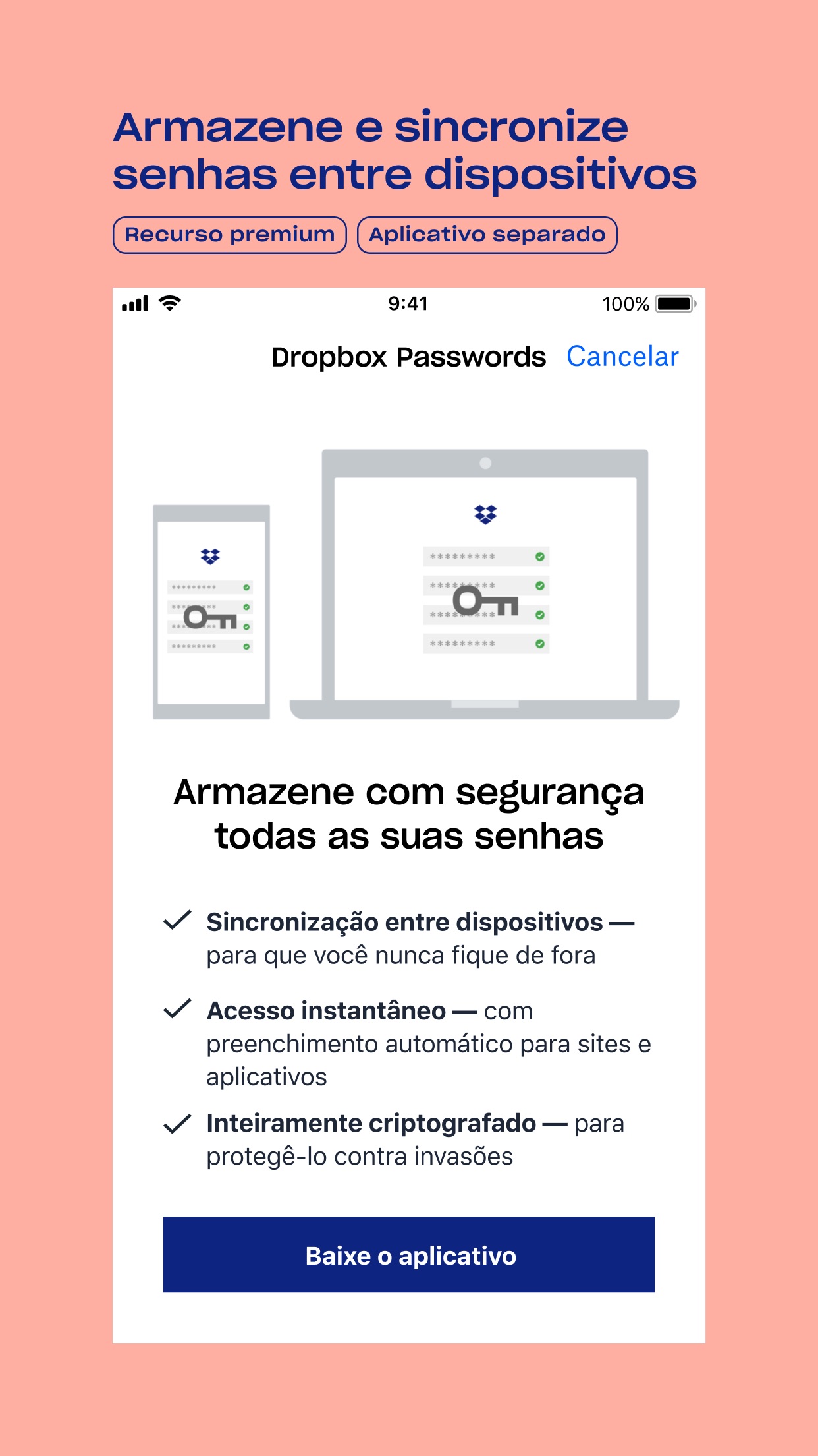 Screenshot do app Dropbox - Salve, compartilhe
