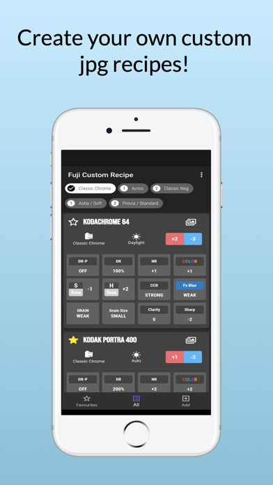 Fuji Custom Recipe Screenshot
