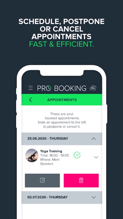 Pro Booking Screenshot
