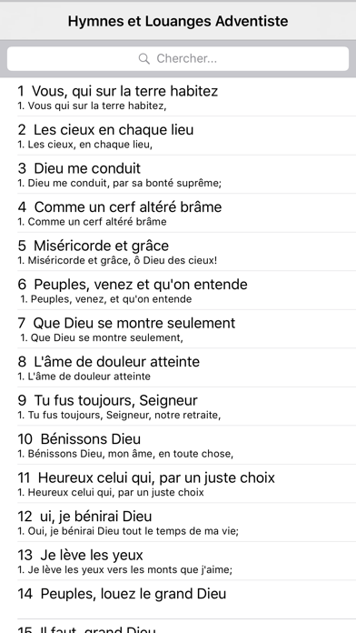 Screenshot #1 pour Hymnes et Louanges Adventiste