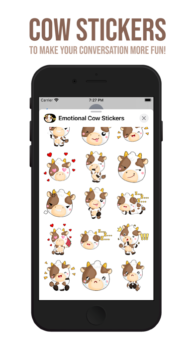Cute Emotional Cow Stickers Screenshot