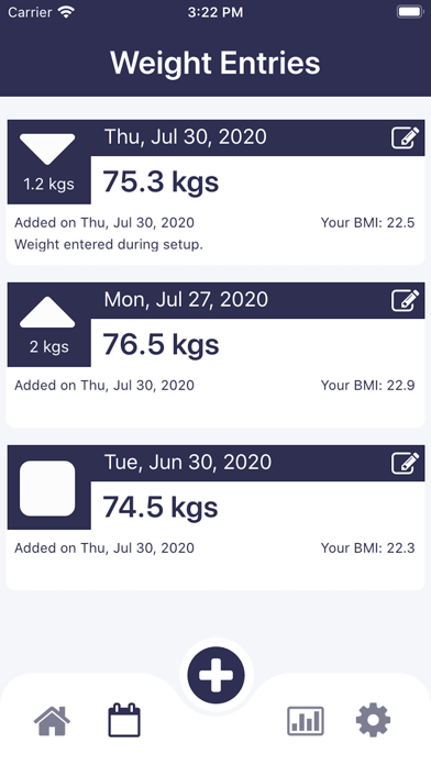 Screenshot #3 pour Weight Tracker Plus