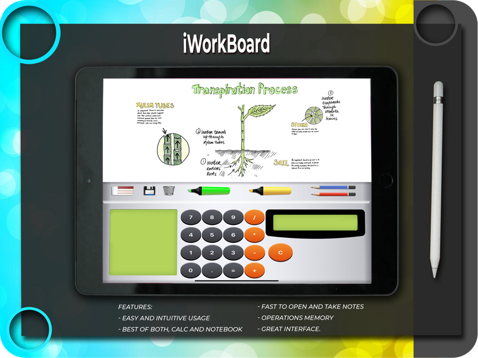 #1. iWorkBoard - Calc & Whiteboard (iOS) Podle: Rodrigo Belloso
