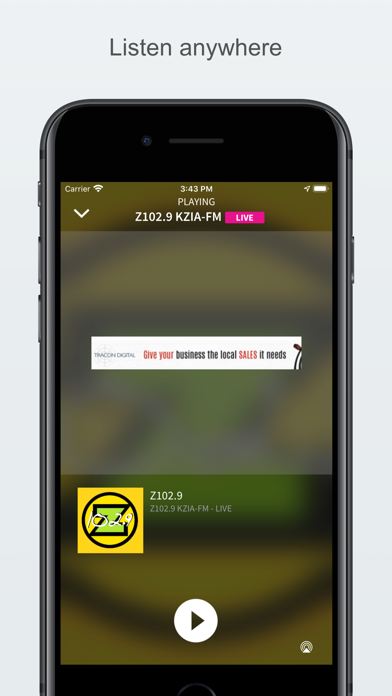 Z102.9 KZIA-FM Screenshot