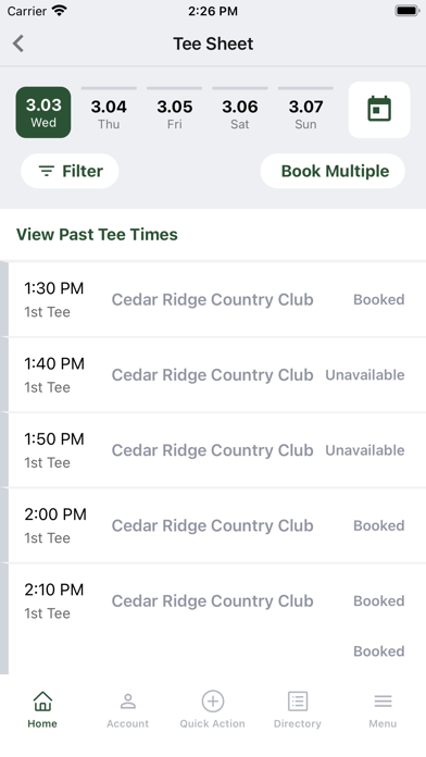 Cedar Ridge Country Club Screenshot