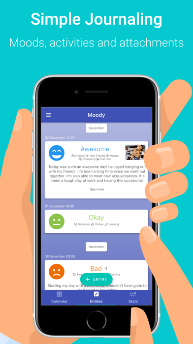 Screenshot #1 pour Moody Journal - Mood Diary