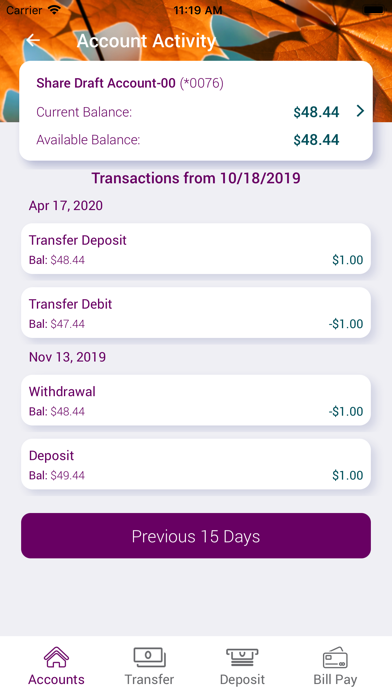 ME Family FCU Mobile Banking Screenshot