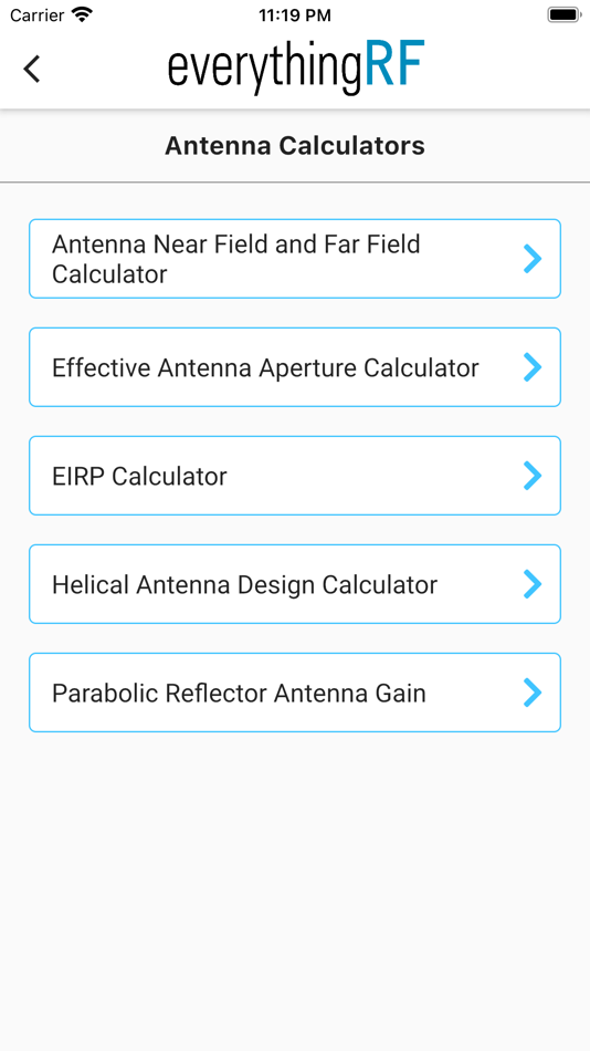 #3. RF Calculators - everything RF (iOS) Podle: everything RF LLP