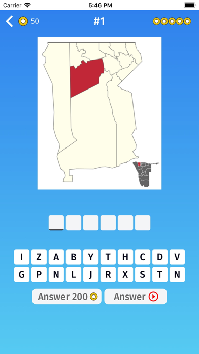 Namibia: Provinces Quiz Game Screenshot