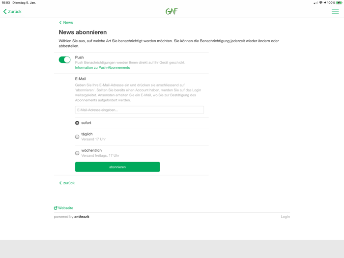 GAF Recyclingkalender