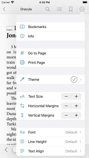 Captura de pantalla de Bluefire Reader en iPhone 3