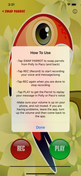 Game screenshot Talking Parrot Repeater hack