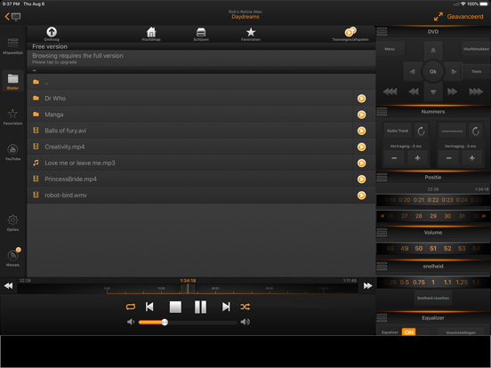 VLC Remote iPad app afbeelding 4