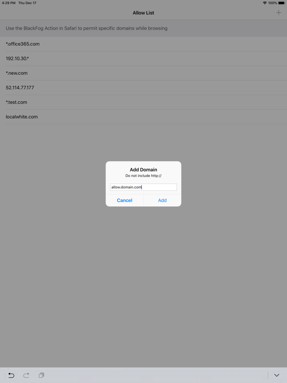 BlackFog Privacy iPad screenshot 4 - Utilities app