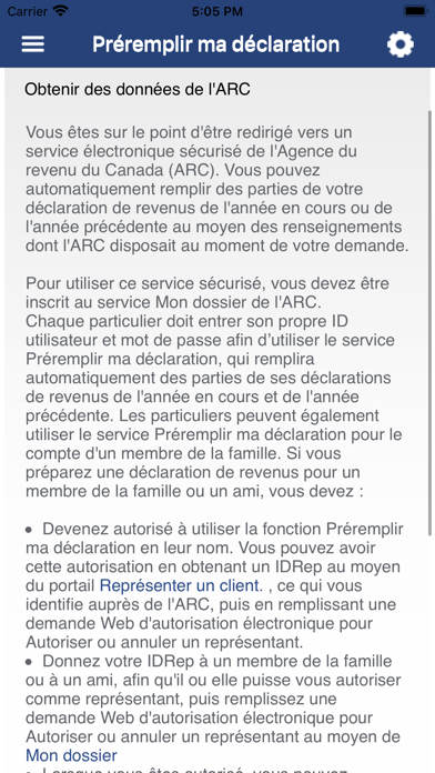 Déclaration d'impôt du Québec Screenshot