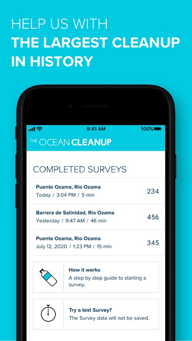 The Ocean Cleanup Survey App Screenshot