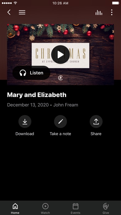 Cypress Baptist Church App Screenshot