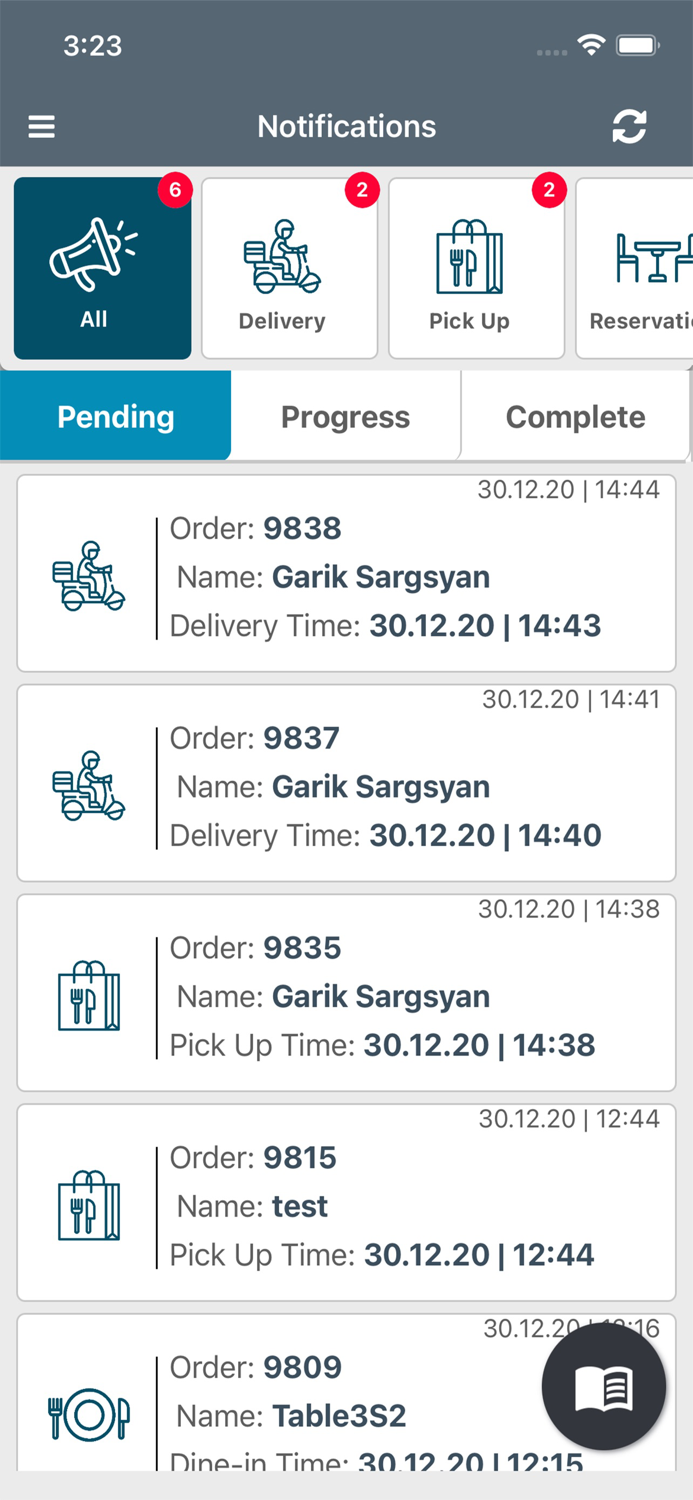 QR Menu and eCommerce notifier
