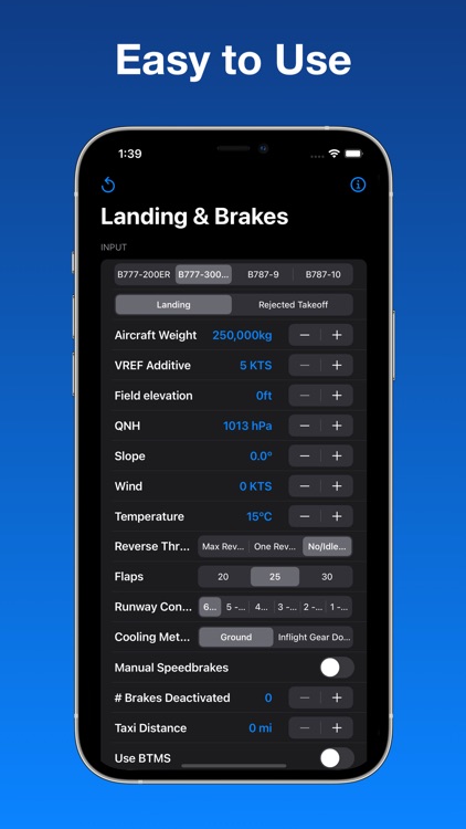 B777/787 Landing & Brake Tool