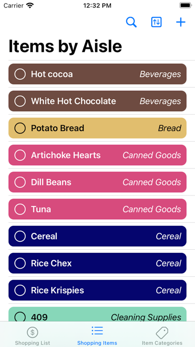 Pocket Shopping List Screenshot
