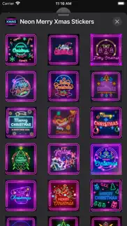 neon merry xmas stickers iphone screenshot 3