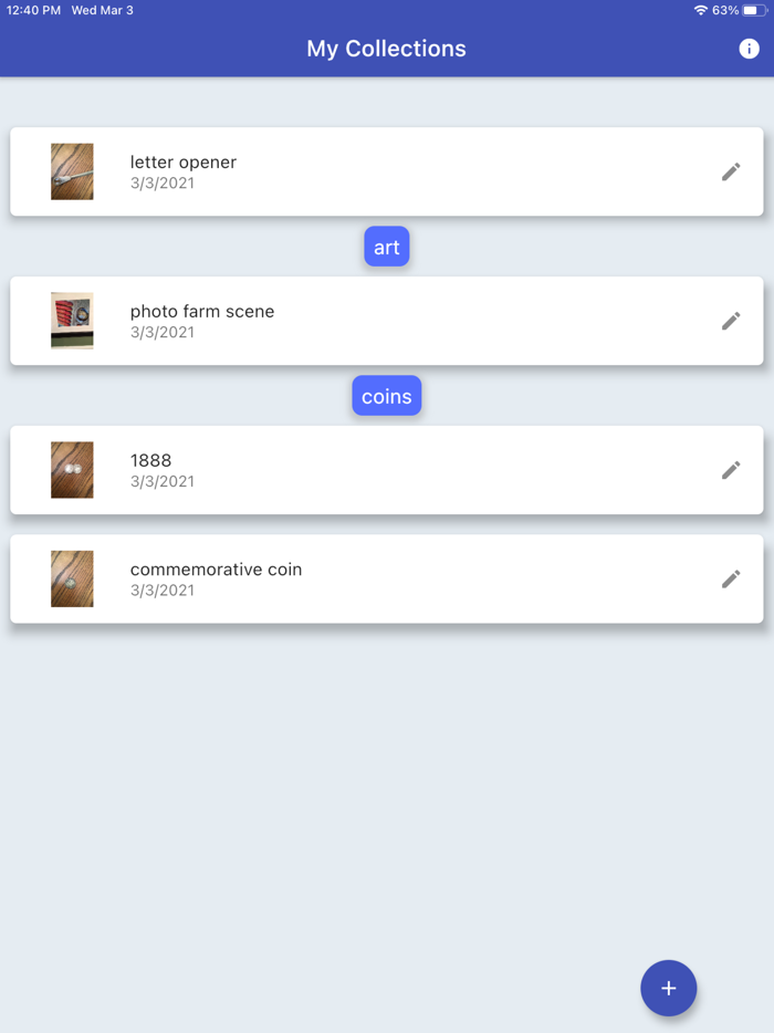 My Collections with Camera