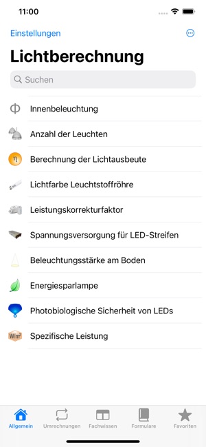 Lichtberechnung im App Store