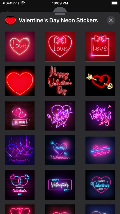 Valentines Day Neon Stickers Screenshot