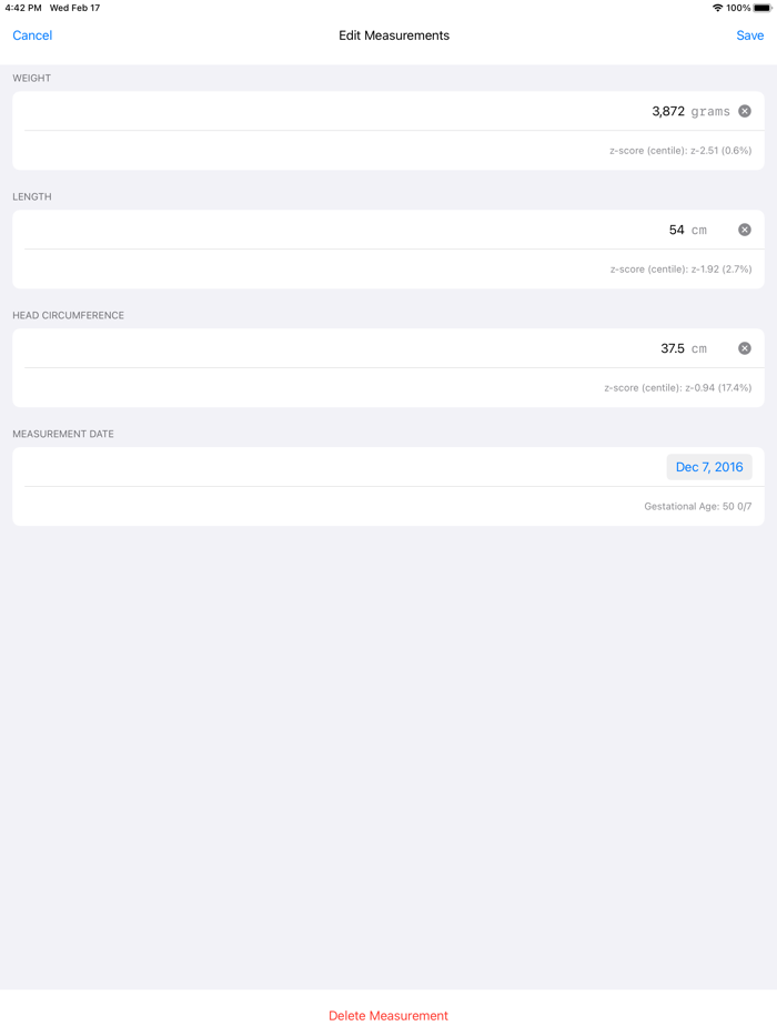 Preterm Growth Tracker Pro
