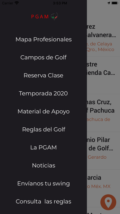 Profesionales de Golf México Screenshot