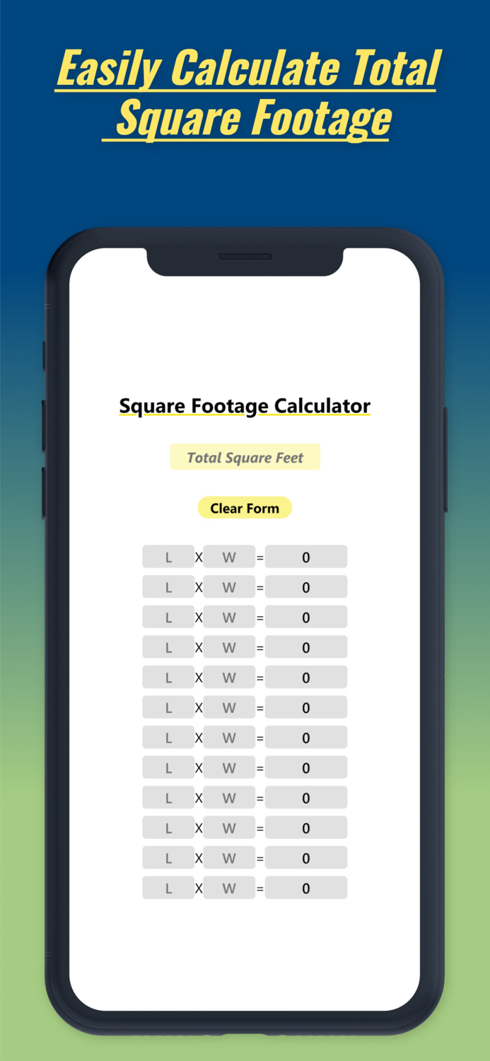 Easy Square Foot Calculator