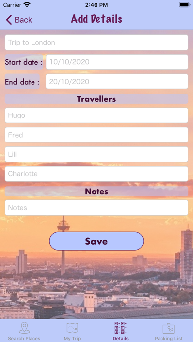 RoadTrip App Screenshot