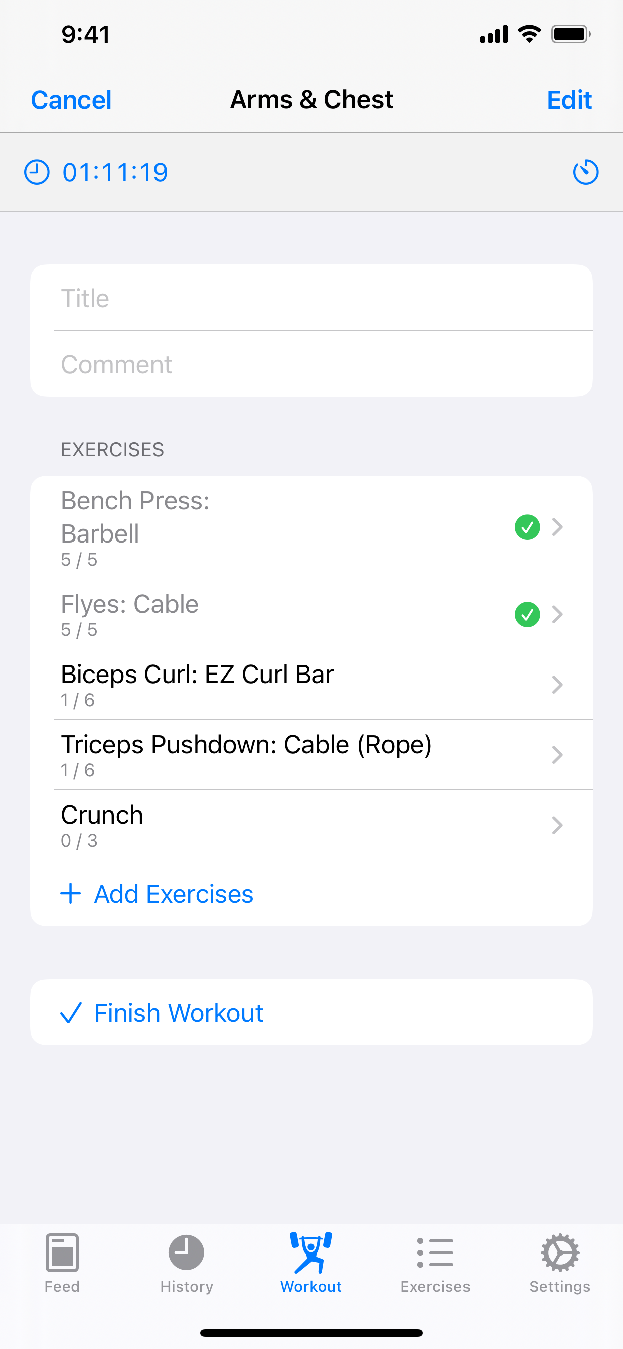 Iron - Workout Tracker