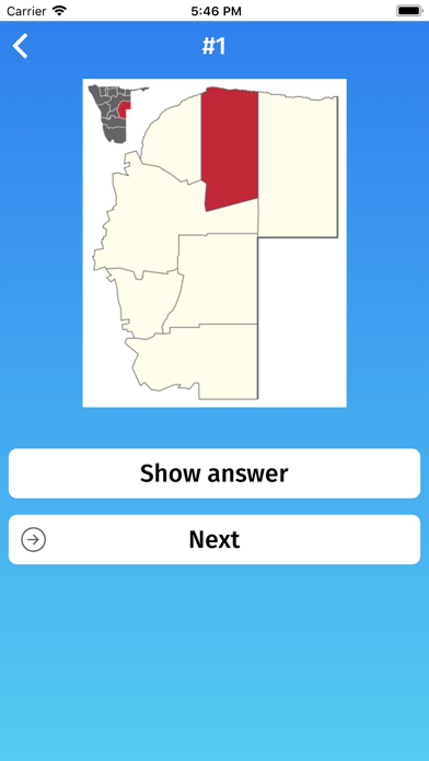 Namibia: Provinces Quiz Game Screenshot
