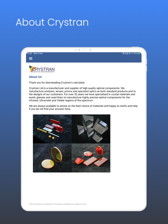 Screenshot #4 pour Crystran Optics Guide