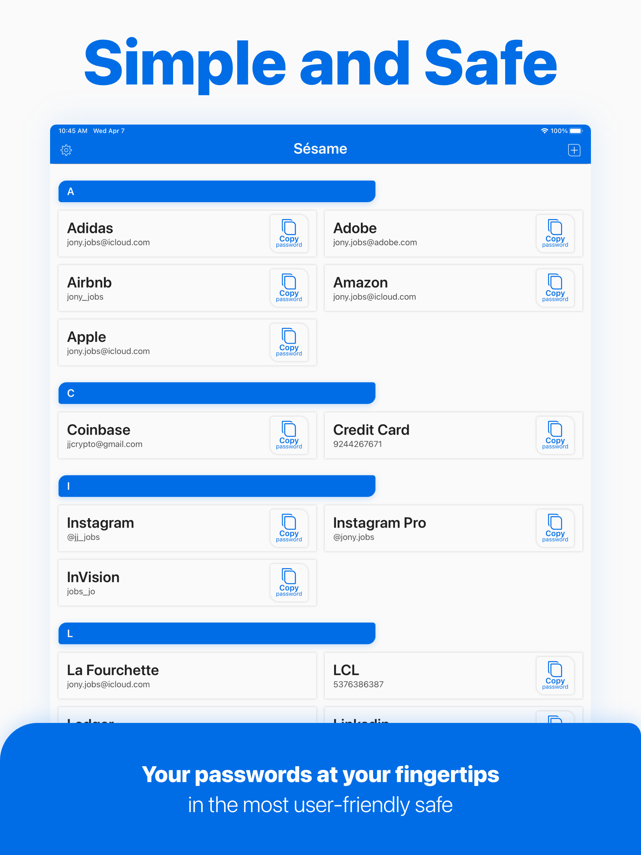 Simple secure Password Manager