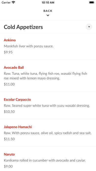 Ginger Japanese Restaurant Screenshot