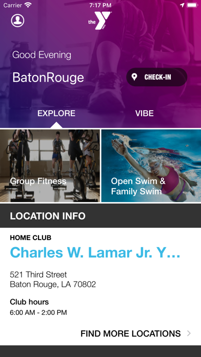 YMCA BR Booking Screenshot