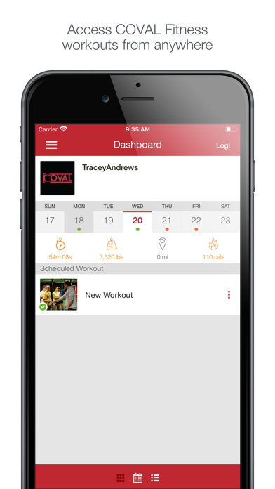 COVAL Fitness Screenshot