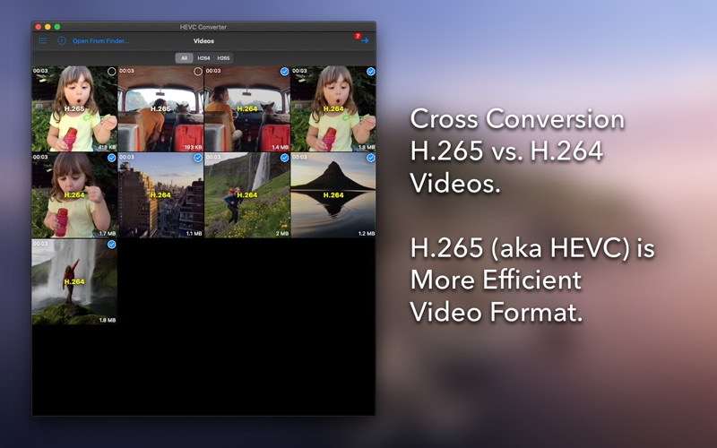 h.265 - h.264 cross converter iphone screenshot 1
