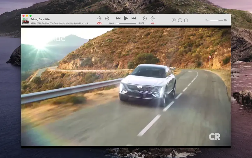 Capture d'écran de Downcast sur iPhone 10