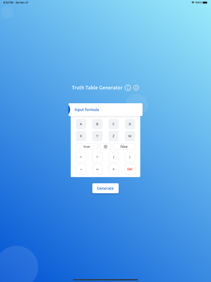 Truth Table Calculator