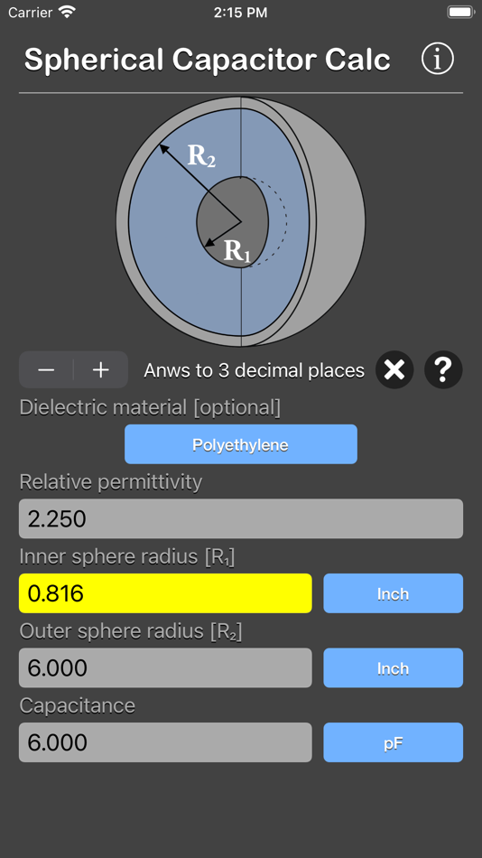 #9. Spherical Capacitor Calculator (iOS) 由: Nitrio