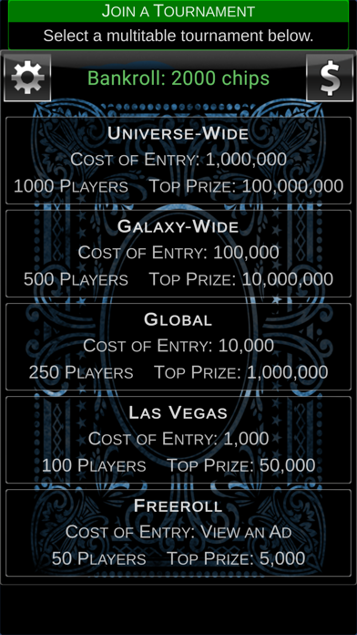 Screenshot #1 pour Offline Tournament Poker