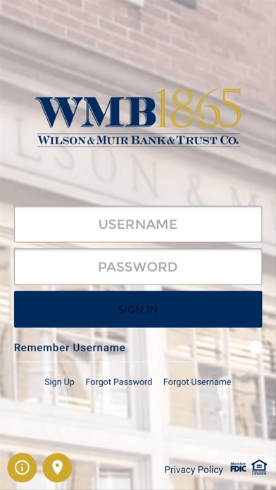 Wilson & Muir Mobile Banking Screenshot