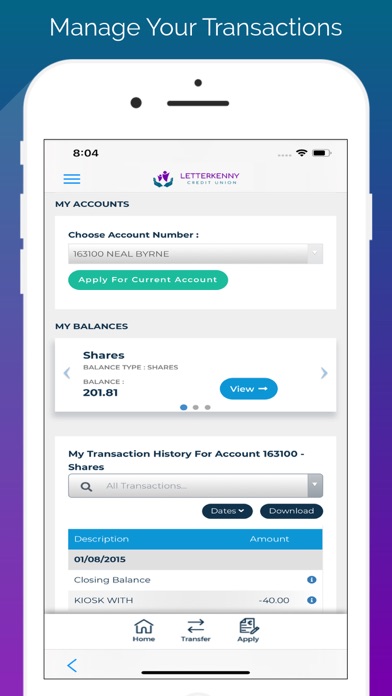 Letterkenny Credit Union Screenshot