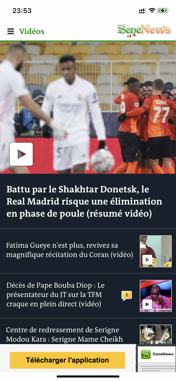 SeneNews  Actualité Sénégal