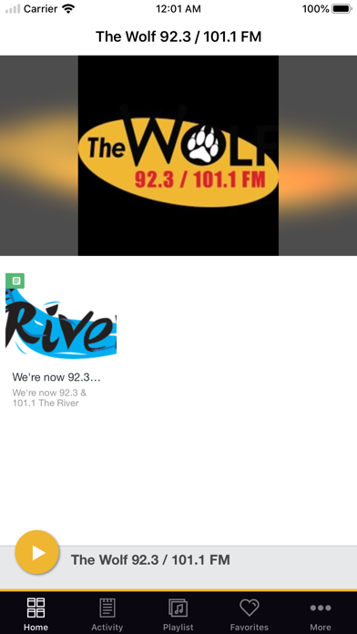 The Wolf 92.3 / 101.1 FM Screenshot 1 - AppWisp.com The Wolf 92.3 / 101.1 FM Screenshot 1 - AppWisp.com