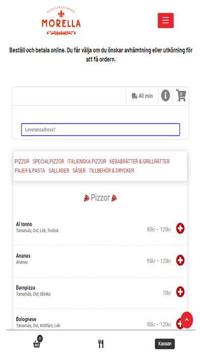 Morella Pizzeria Screenshot